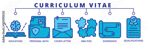 curriculum vitae in color line style