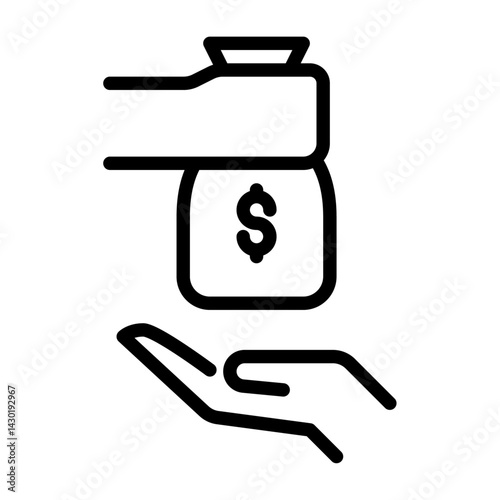 corruption outline icon. bribe black line illustration.