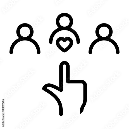 Nepotism outline icon. favoritism black line illustration.