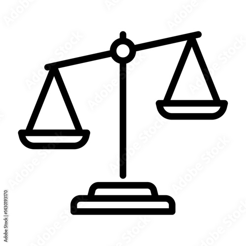 Inequality outline icon. injustice black line illustration.