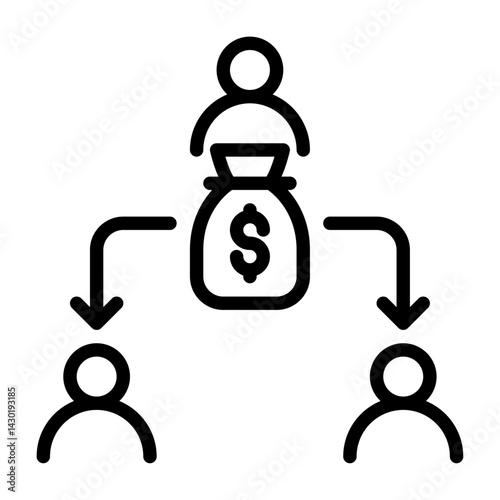 Corruption outline icon. Bribe black line illustration.