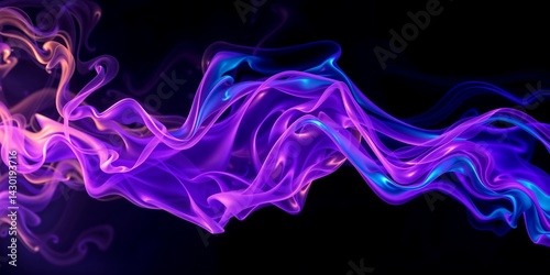 An abstract and flowing arrangement of translucent ribbons, dynamically swirling against a stark