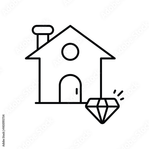 Precious House icon vector stock illustration