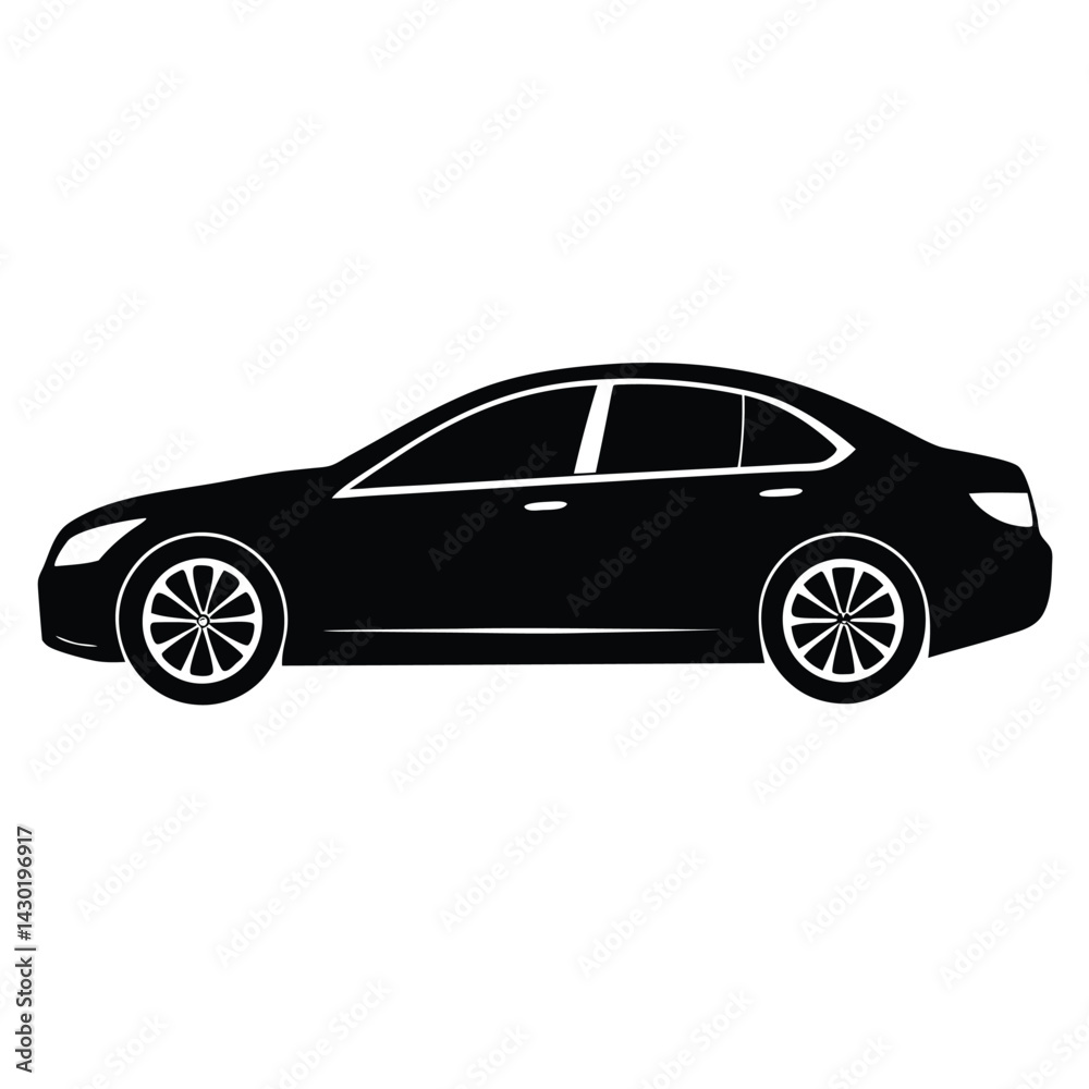 Fototapeta premium Sedan Car Vector – Modern Vehicle Illustration for Automotive, Transport & Design Projects