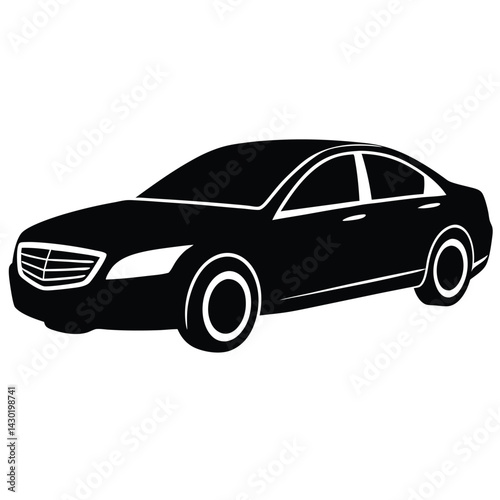 Front Side View of A Sedan Car Vector – Modern Vehicle Illustration for Automotive, Transport & Design Projects