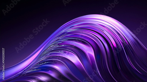 Abstract 3d background wallpaper with row of glass holographic transparent triangle plate shapes render. Dynamic tech banner with layers effect. Iridescent gradient wave line pattern. 3D illustration
