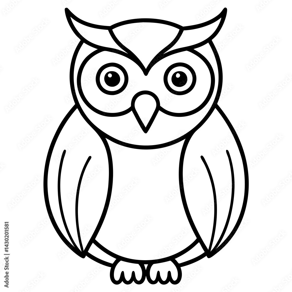Fototapeta premium Minimalist Owl Line Art