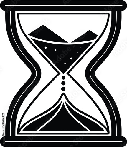 Hourglass Silhouette Vector – Simple Black Timepiece Illustration