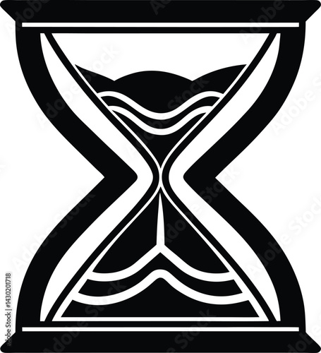 Hourglass Silhouette Vector – Simple Black Timepiece Illustration