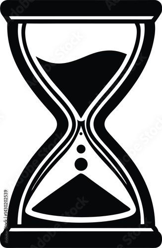 Hourglass Silhouette Vector – Simple Black Timepiece Illustration