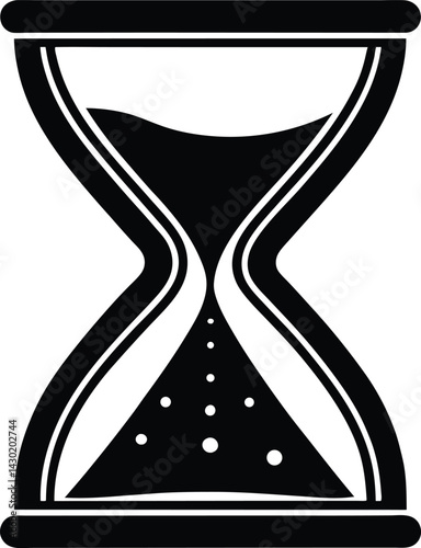 Hourglass Silhouette Vector – Simple Black Timepiece Illustration