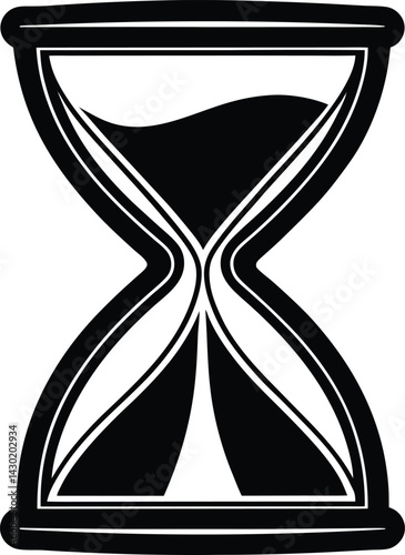 Hourglass Silhouette Vector – Simple Black Timepiece Illustration