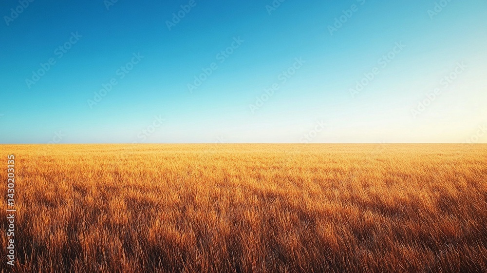 Golden Field Under Blue Sky