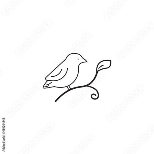 Elegant Bird Logo Vector Template icon vector line logo design illustration outline flat on white background simple icons photo