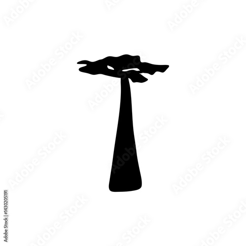 Baobab trees silhouette