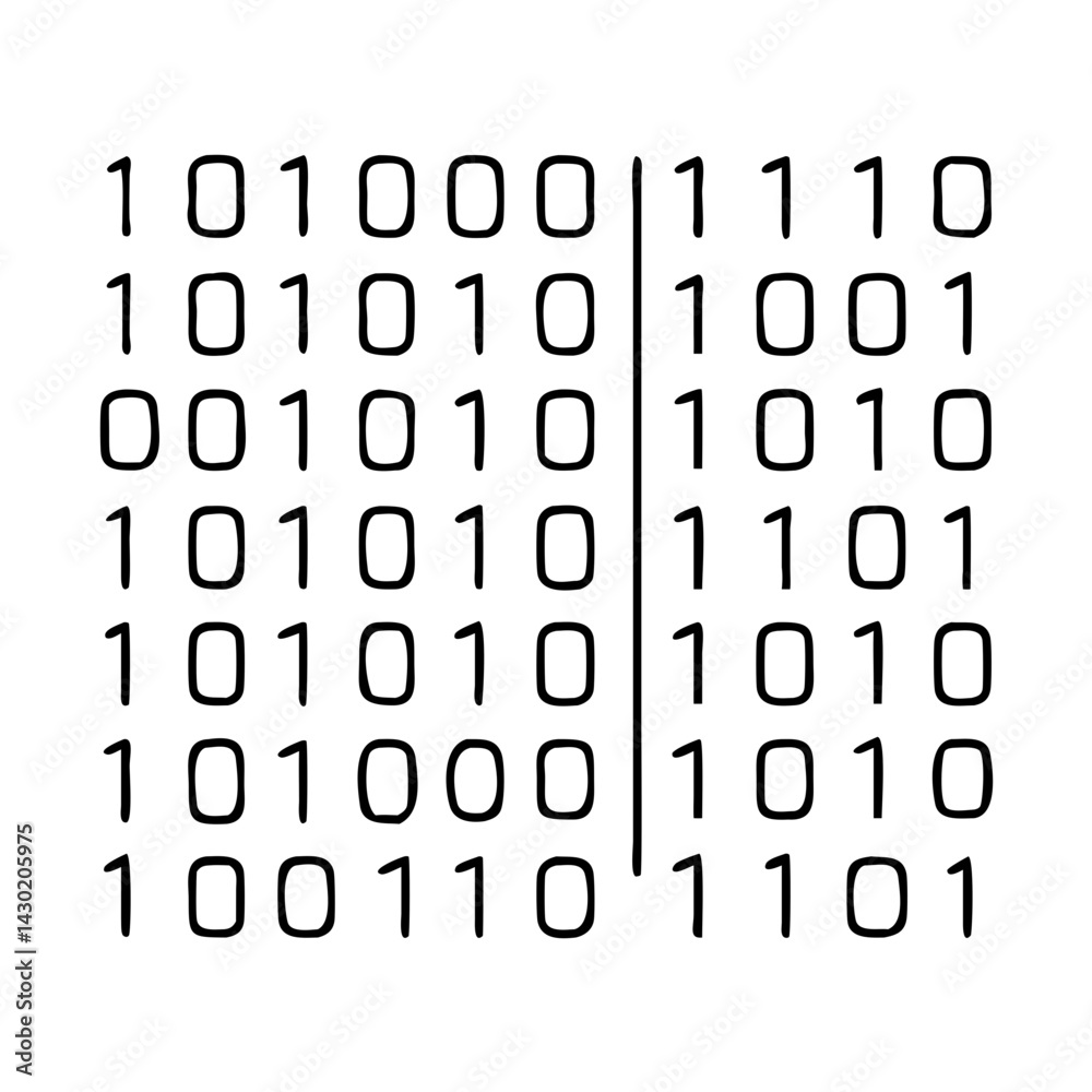 Obraz premium binary code icon, binary code line art - simple line art of binary code, perfect for binary code logos and icons