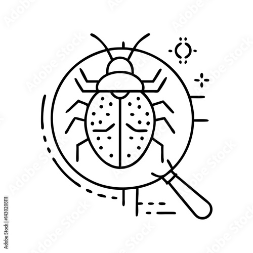 debugging icon, debugging line art - simple line art of debugging, perfect for debugging logos and icons