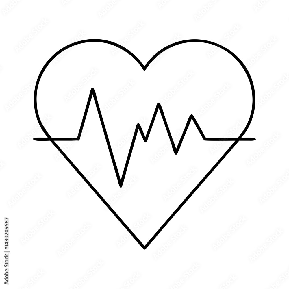 heartbeat icon, heartbeat line art - simple line art of heartbeat, perfect for heartbeat logos and icons heartbeat icon, heartbeat line art - simple line art of heartbeat, perfect for heartbeat logos and icons