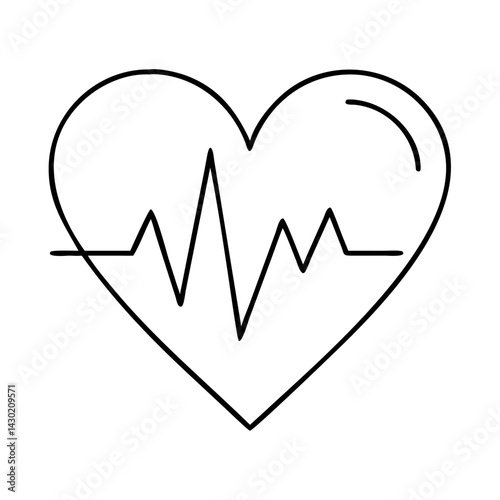 heartbeat icon, heartbeat line art - simple line art of heartbeat, perfect for heartbeat logos and icons