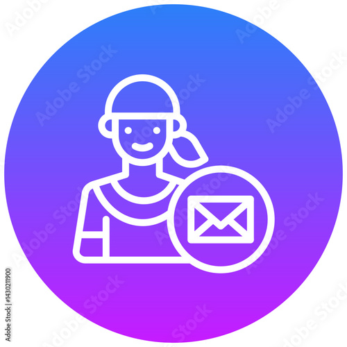 Woman with Envelope Icon