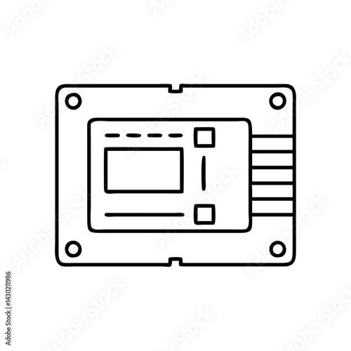 ssd icon, ssd line art - simple line art of ssd, perfect for ssd logos and icons