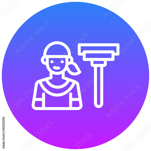 Man Holding Wiper Icon