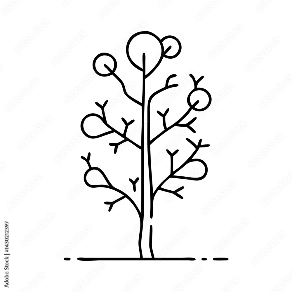 tree icon, tree line art - simple line art of tree, perfect for tree logos and icons tree icon, tree line art - simple line art of tree, perfect for tree logos and icons