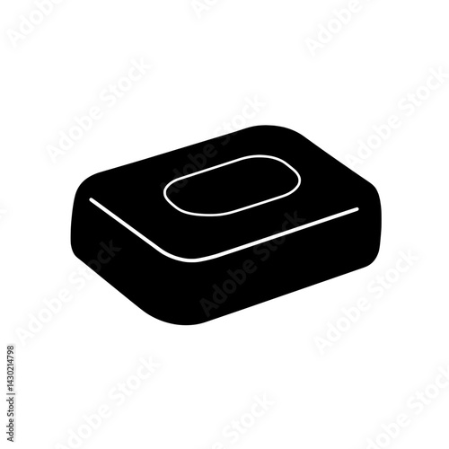 Soap silhouette: A simple, clean black and white silhouette of a soap.