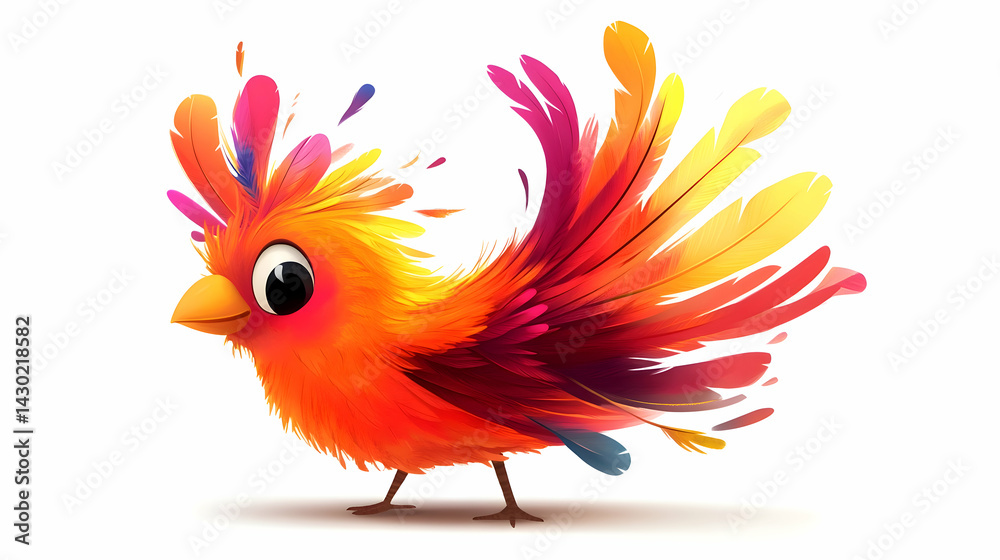 Obraz premium Fiery Splash Bird Art