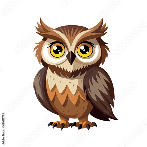 spectacled owl bird color vector