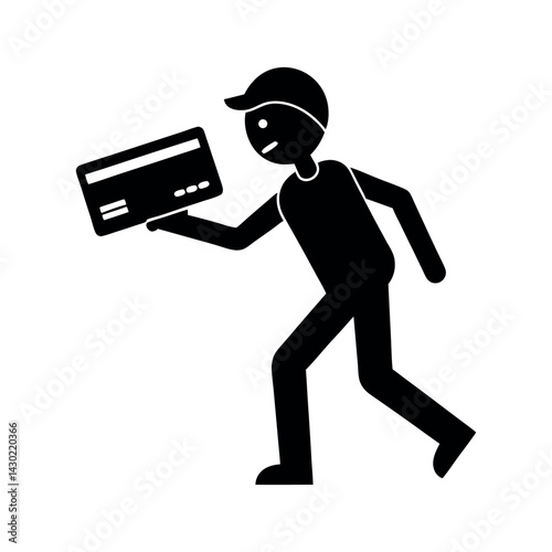credit card payment poseblack vector silhouette