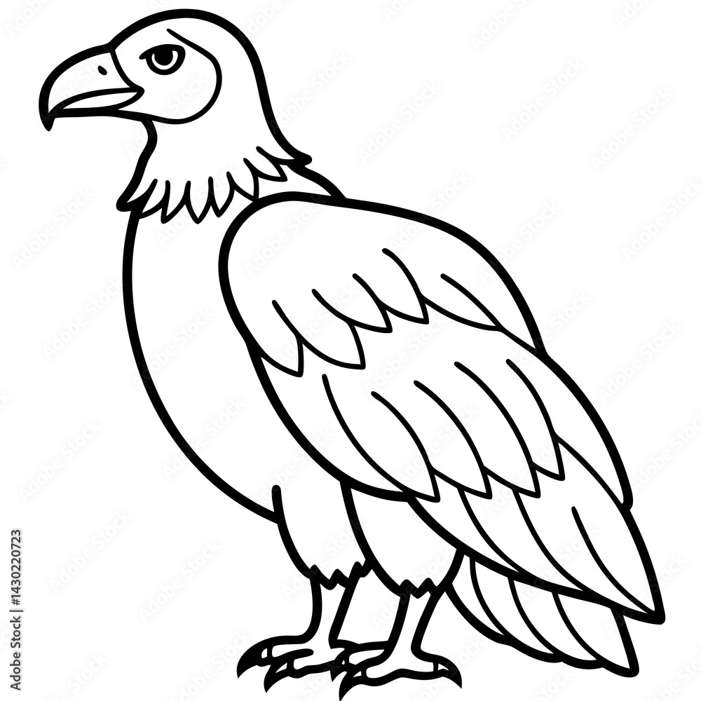 Obraz premium Condor in a Single Line Vector Art
