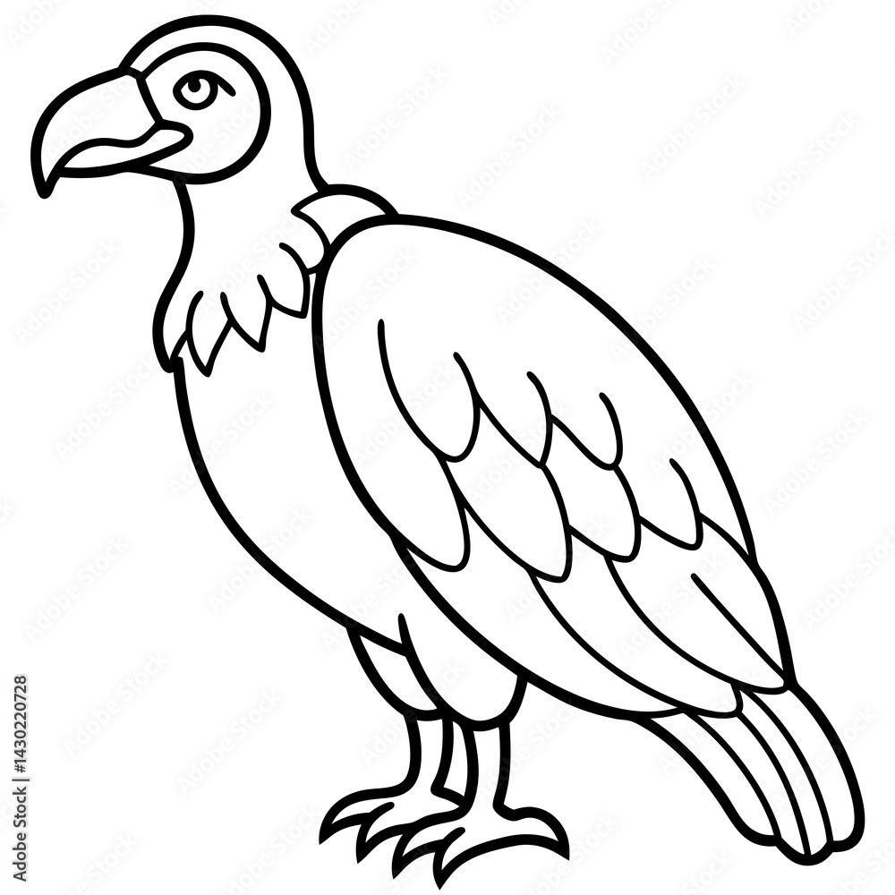 Obraz premium Condor in a Single Line Vector Art