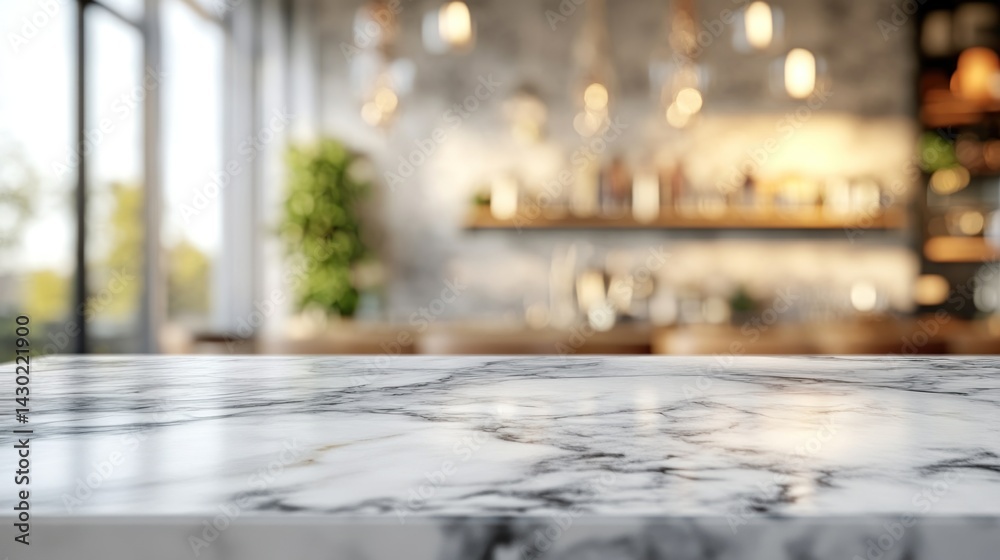 Marble Tabletop in Modern Restaurant