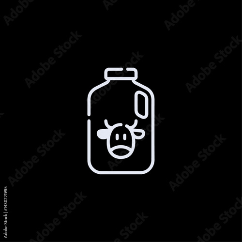 Milk bottle icon flat vector design
