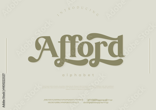 Elegant Font Uppercase Lowercase and Number. Classic Lettering Minimal Fashion Designs. Typography modern serif fonts regular decorative vintage concept. vector illustration