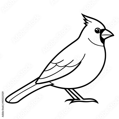 Elegant Cardinal Outline Vector Design