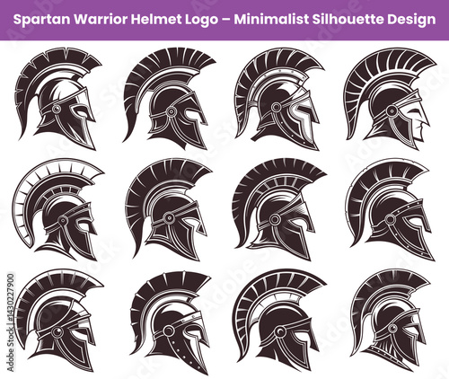 Spartan Helmet Silhouette Seamless Pattern, Ancient Warrior Headgear Background