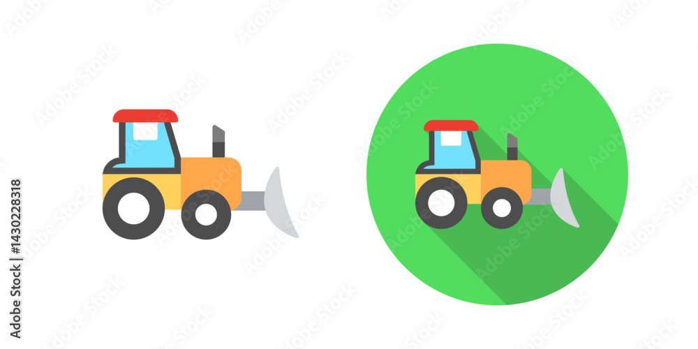 Fototapeta premium Industrial Tractor Vector Icon