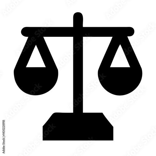 scale icon or balance symbol vector on transparent background | justice scale silhouette