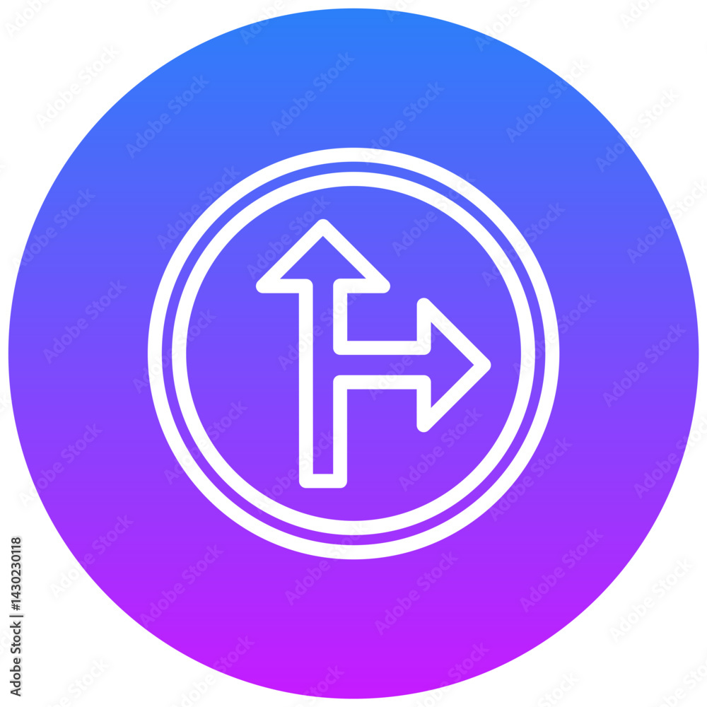 Side Road Right Icon Side Road Right Icon