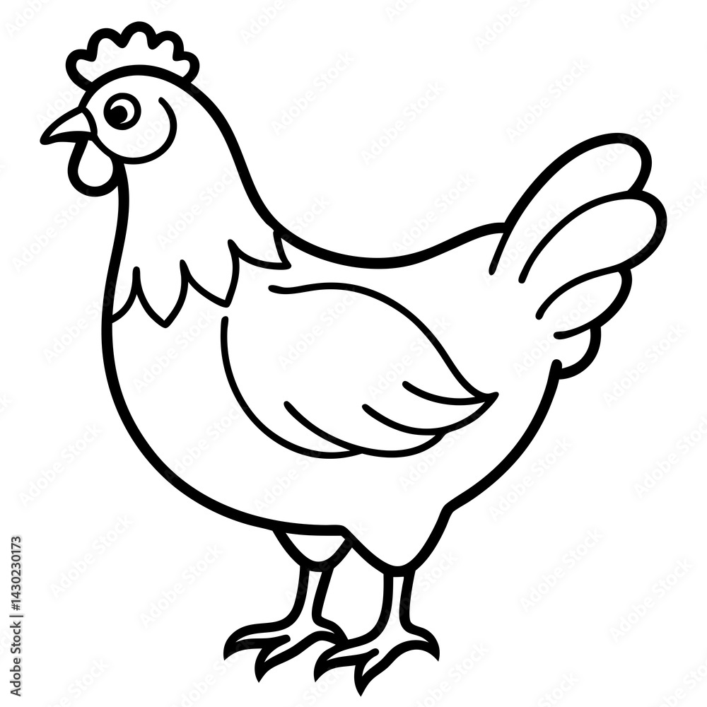Fototapeta premium Clean Chicken Line Art Design