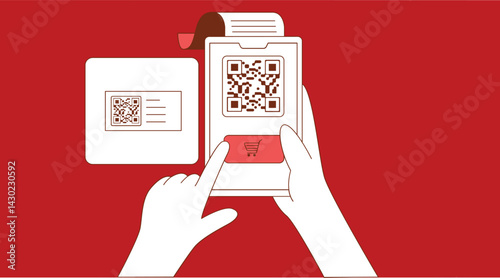 mobile device displaying a QR code, symbolizing digital convenience