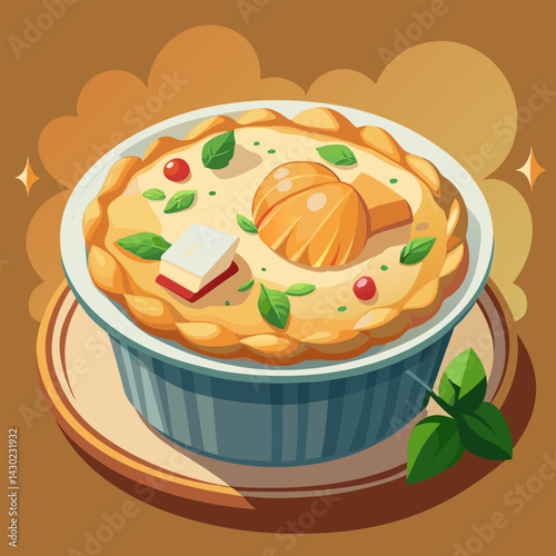 Delicious Baked Fruit Pie with Creamy Filling
