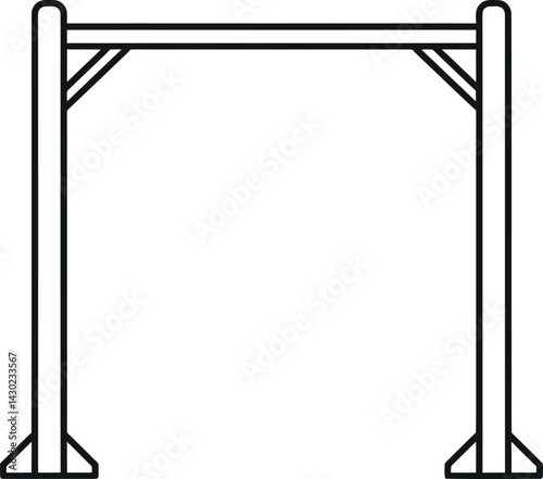 Health & Exercise Vector Icon Pull-Up Bar, Fitness Equipment, Workout Symbol
