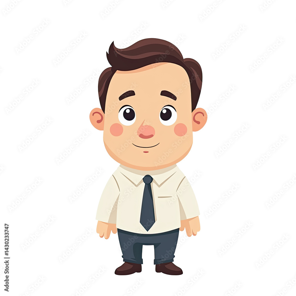 Cartoon Businessman, Friendly Office Worker - Minimalist design Cartoon Businessman, Friendly Office Worker - Minimalist design