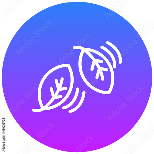 Leaf Fluttering in Wind Vector Icon