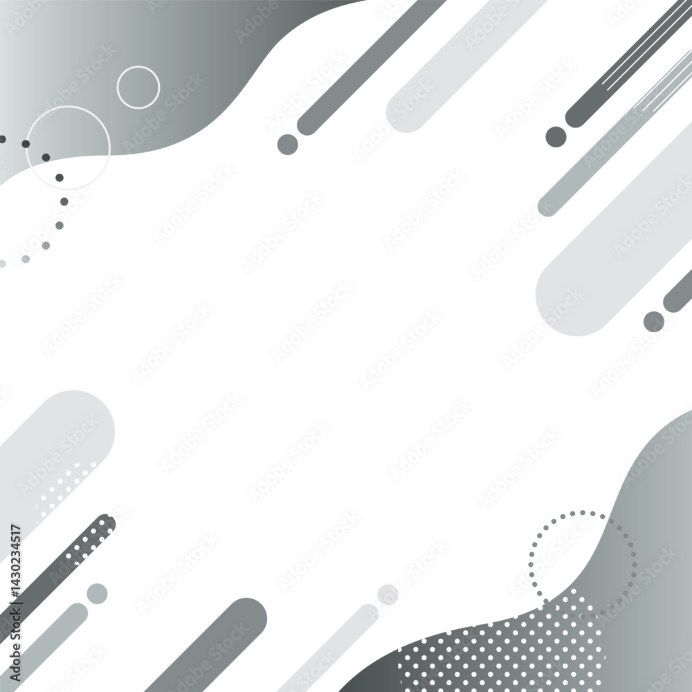 Naklejka premium Pop Geometric Pattern Background Web Graphic Seamless Frame Shape Wave Gradient monochrome / ポップな幾何学模様 背景 素材 シームレス フレーム シェイプ ウェーブ グラデーション モノクロ