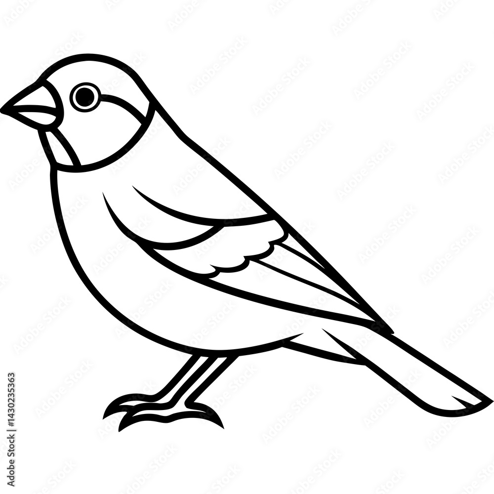 Obraz premium Elegant Finch One-Line Drawing