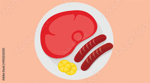 A delicious plate of assorted meats and sausages, beautifully arranged with various cuts